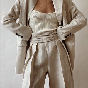 ISO subtle studios linen jacket (s) and trousers (s or xs)